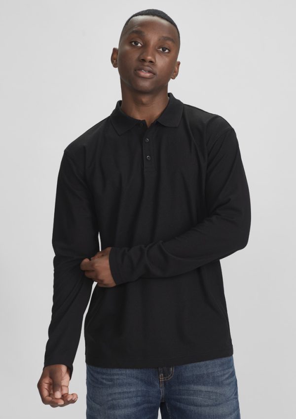 Mens Crew Long Sleeve Polo