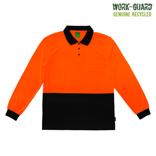 Work-Guard Recycled Hi Vis Longsleeve Polo