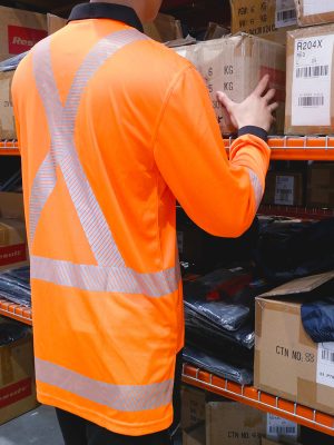 Work-Guard Recycled Hi Vis TTMC Long Sleeve Polo