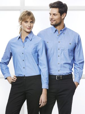 Mens Chambray Long Sleeve Shirt