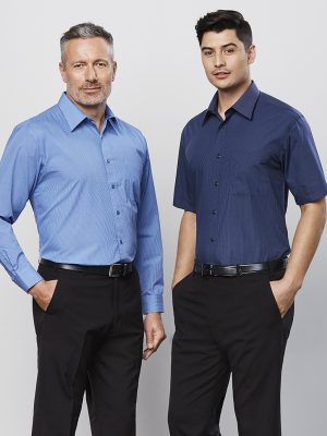 Mens Micro Check Long Sleeve Shirt