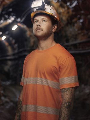 Mens Hi Vis Segmented Tape Cotton Tee Shirt