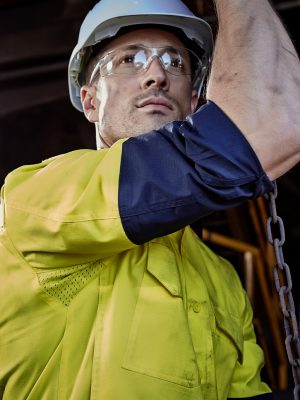 Mens Rugged Cooling Hi Vis Long Sleeve Shirt