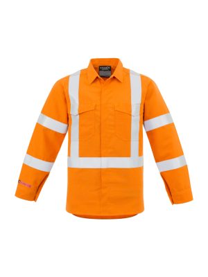Mens Red Flame Hi Vis X Back Shirt