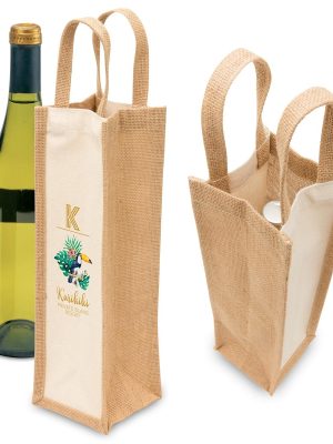 Eco Jute 1 Bottle Wine Bag