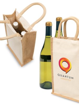Eco Jute 2 Bottle Wine Bag
