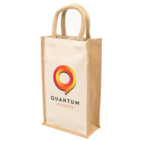 Eco Jute 2 Bottle Wine Bag