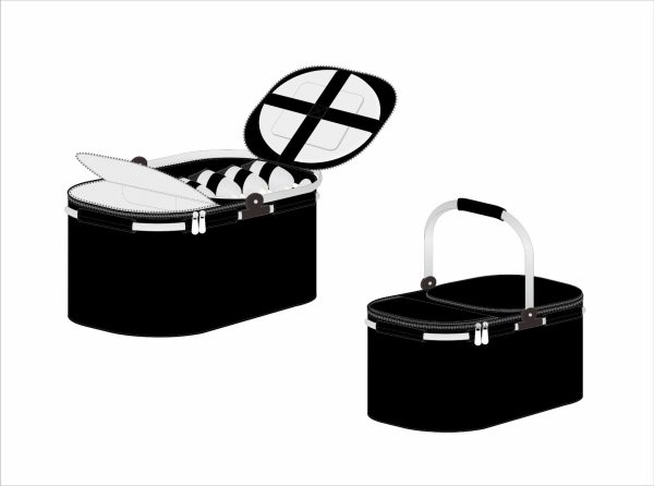 PICNIC BASKET COOLER - BLACK
