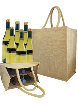 SIX BOTTLE JUTE BAG
