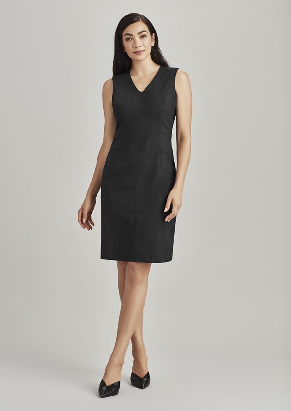 Womens Comfort Wool Stretch Sleeveless V-Neck Dres
