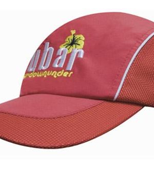 Spring Woven Fabric Cap with Mesh to Side Panels a