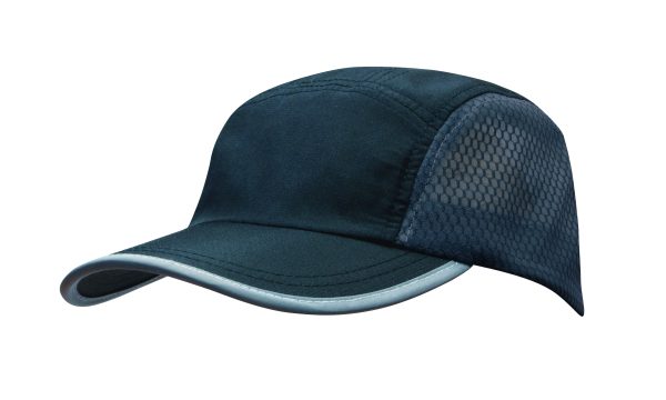 Sports Rip Stop Cap with Mesh Side Panels