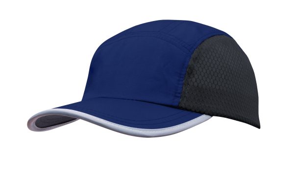 Sports Rip Stop Cap with Mesh Side Panels