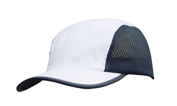 Sports Rip Stop Cap with Mesh Side Panels