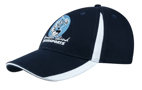 Brushed Heavy Cotton Cap with Inserts on the Peak