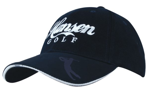 Brushed Heavy Cotton Cap with Embossed Pu Peak