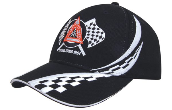 Brushed Heavy Cotton Cap with Swirling Checks & Sa