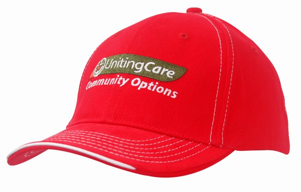 Brushed Heavy Cotton Cap with Contrasting Stitchin