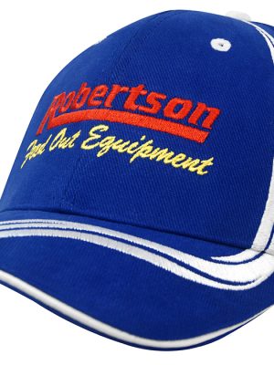 Brushed Heavy Cotton Cap with Waving Stripes on Cr
