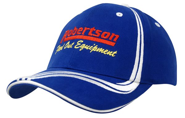 Brushed Heavy Cotton Cap with Waving Stripes on Cr