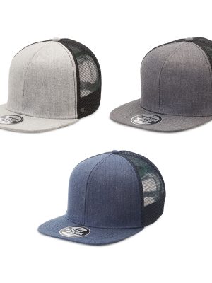 Heathered Flat Peak Trucker