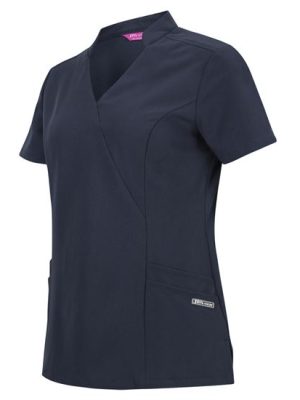 JB's LADIES NU MANDARIN COLLAR SCRUB TOP