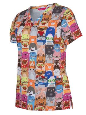 JB's LADIES SCRUB TOP PRINTED