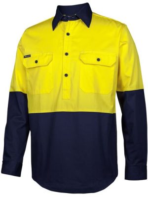 JB's HV CLOSE FRONT L/S 150G WORK SHIRT