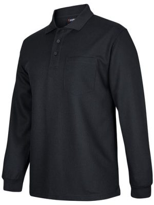 PODIUM L/S WAFFLE POCKET POLO