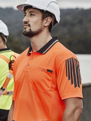 Mens Hi Vis Flux Short Sleeve Polo