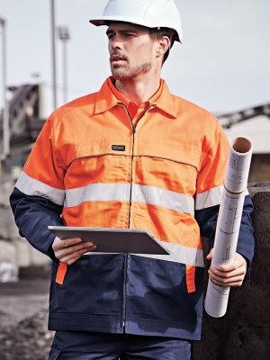 Mens Hi Vis Cotton Drill Jacket