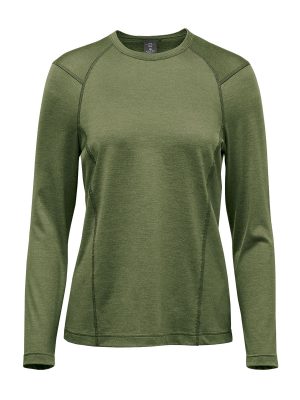 WOMENS MILANO CREW NECK L/S BLUE HEATHER-2XL