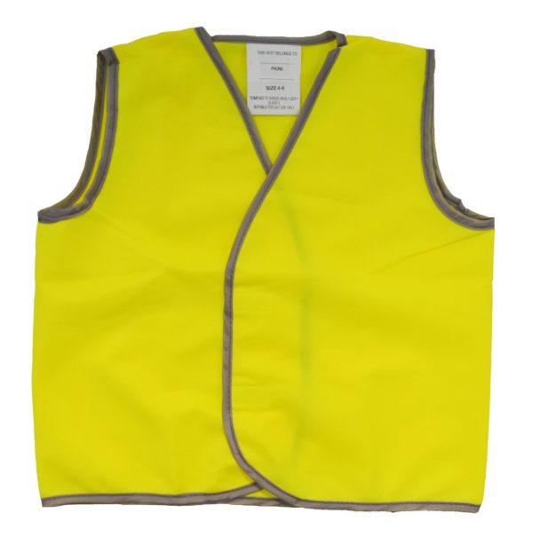 KIDS HI VIZ SAFETY VEST YELLOW