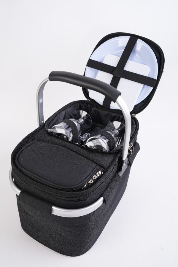 PICNIC BASKET COOLER - BLACK