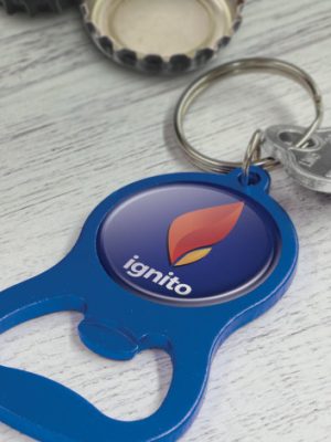Chevron Bottle Opener Key Ring