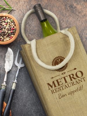 Donato Jute Double Wine Carrier