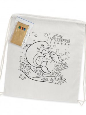 Cotton Colouring Drawstring Backpack