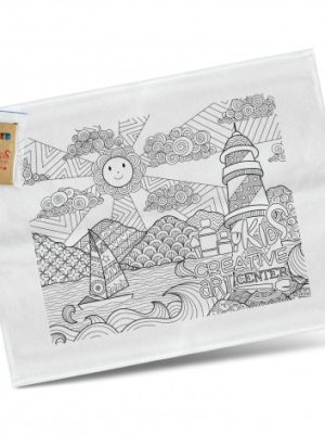 Cotton Colouring Tea Towel