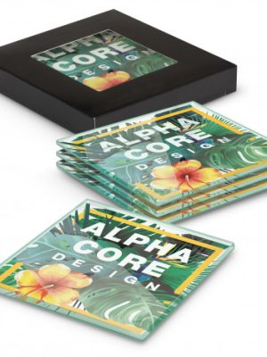 Venice Glass Coaster Set of 4 Square - Full Colour
