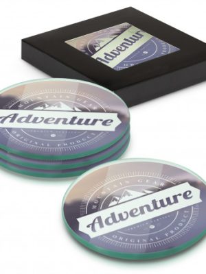 Venice Glass Coaster Set of 4 Round - Full Colour