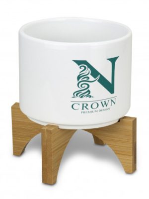 Planter with Bamboo Base
