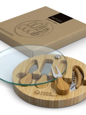NATURA Glass & Bamboo Cheese Board