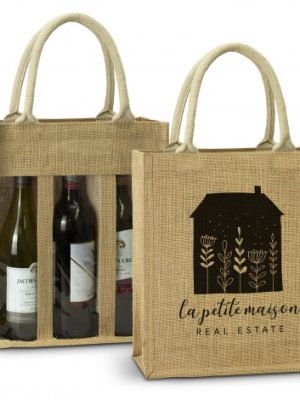Serena Jute Triple Wine Carrier