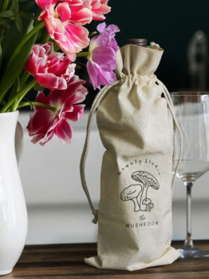Cotton Wine Drawstring Bag