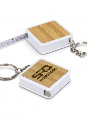 Bamboo Tape Measure Key Ring