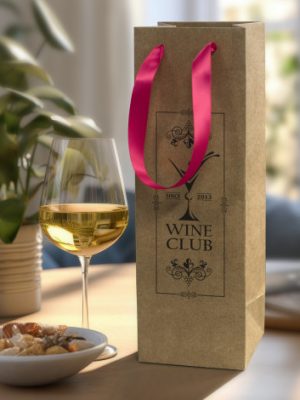 Champagne Ribbon Handle Paper Bag