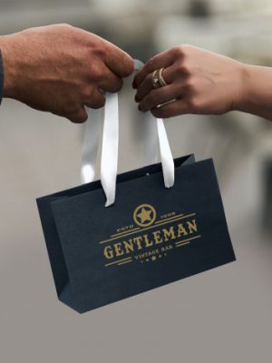Small Ribbon Handle Paper Bag