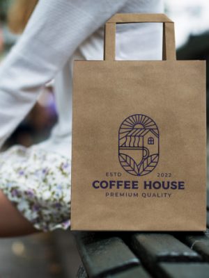 Medium Flat Handle Paper Bag Portrait