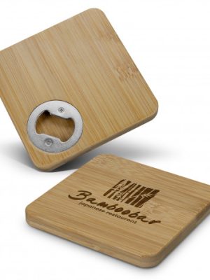 Bamboo Bottle Opener Coaster - Square