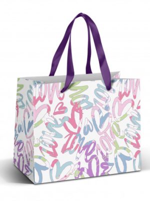 Medium Ribbon Handle Paper Bag - Full Colour